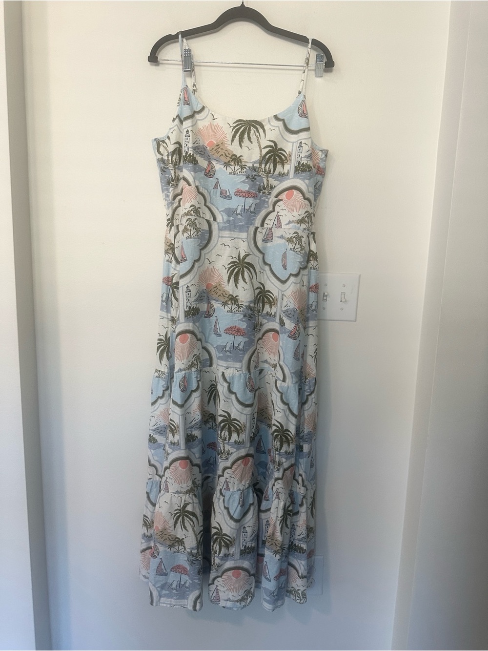 Cynthia Rowley Tropical Print Linen Sundress 14